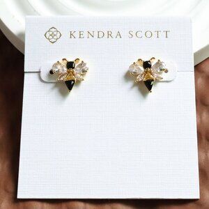 Kendra Scott Crystal Gold Stud Earrings - Bee